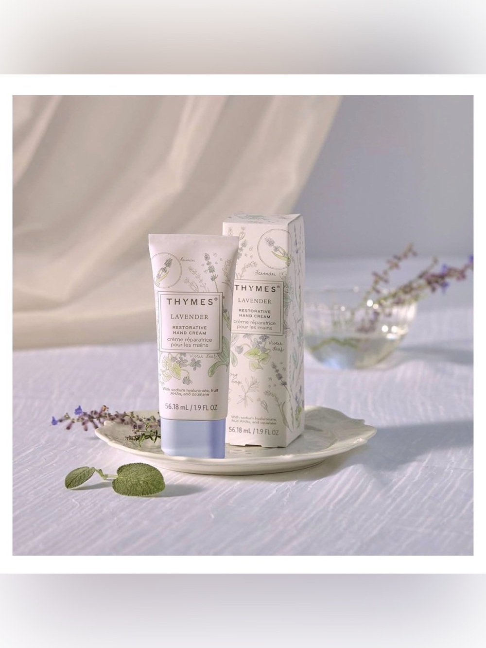 Thymes Lavender Restorative Hand Cream — White & Lavender ( 1.9 fl oz)